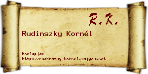 Rudinszky Kornél névjegykártya