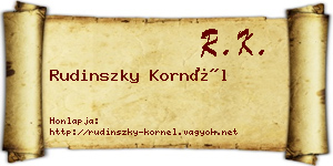 Rudinszky Kornél névjegykártya